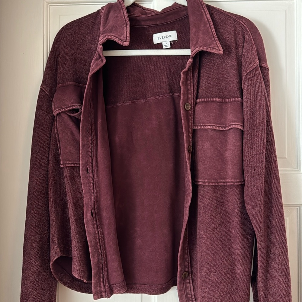 Evereve Maroon Utility Shacket